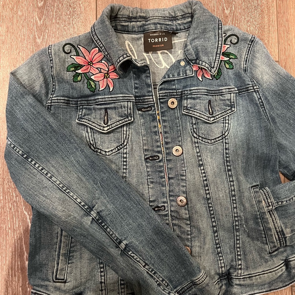 Torrid Embroidered Denim Jacket - Picture 13 of 15